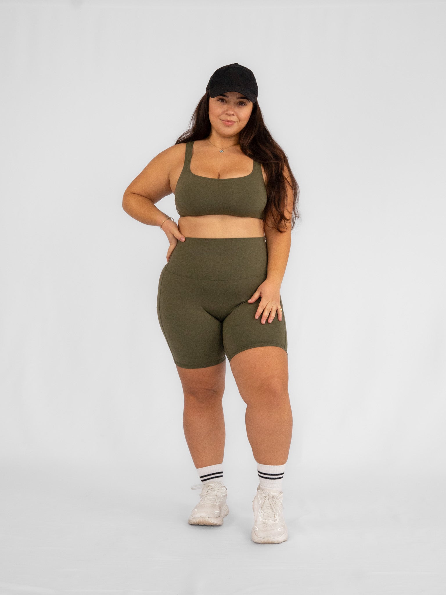 Bike Short Swim Shorts   Wild Olive   Front
