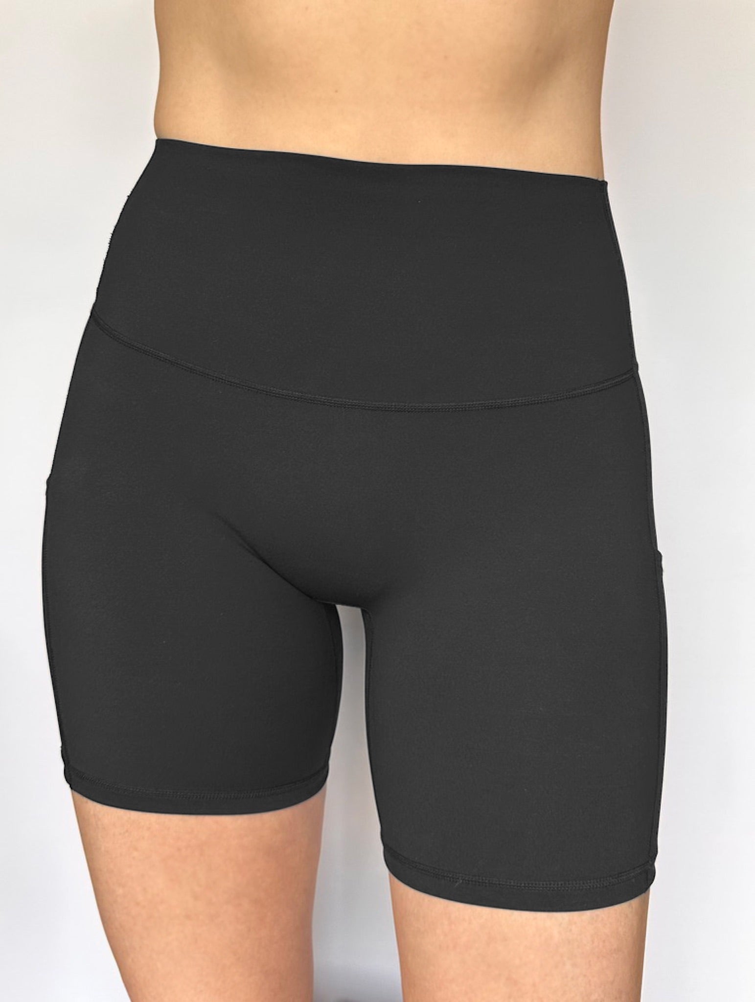 Bike Short Workout Shorts   Jet Black   Styled