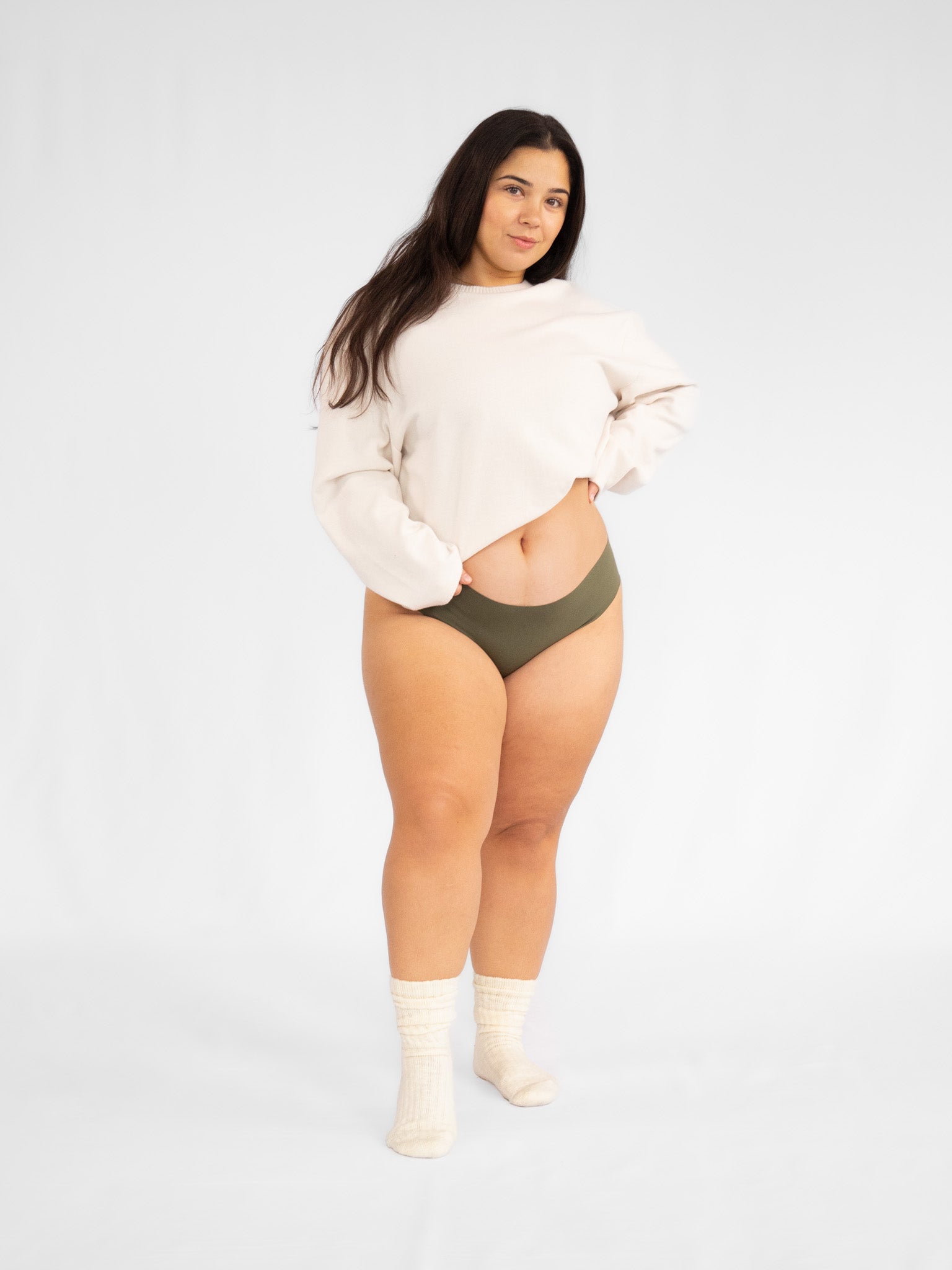 Hipster Swim Underwear   Wild Olive   Front