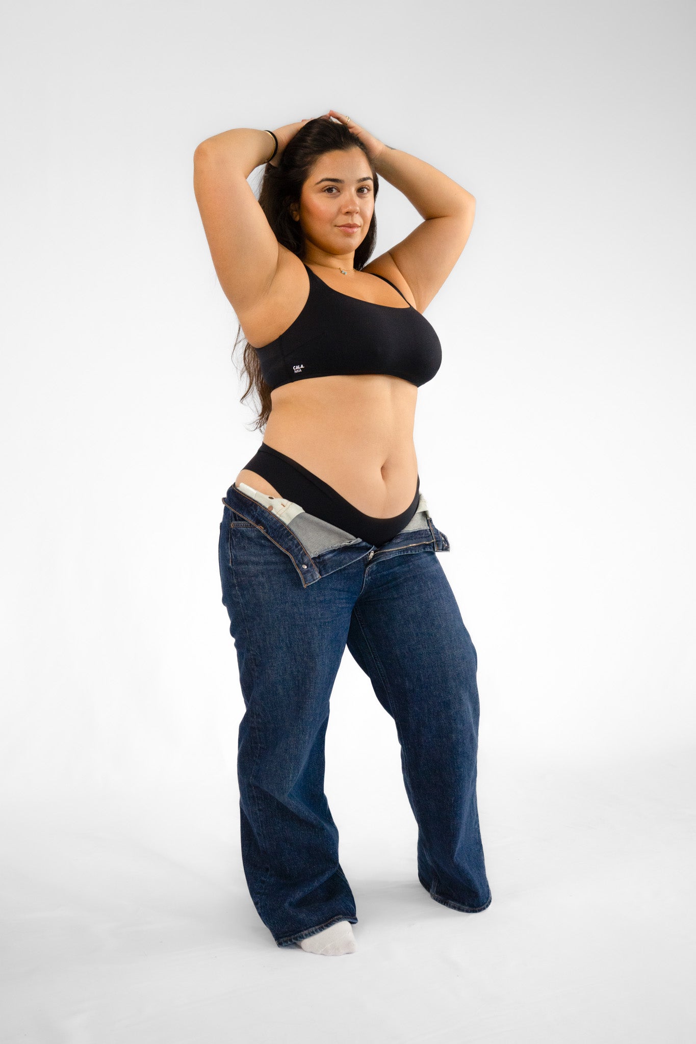 Tank Bra Bikini Top   Jet Black   Three Quarter