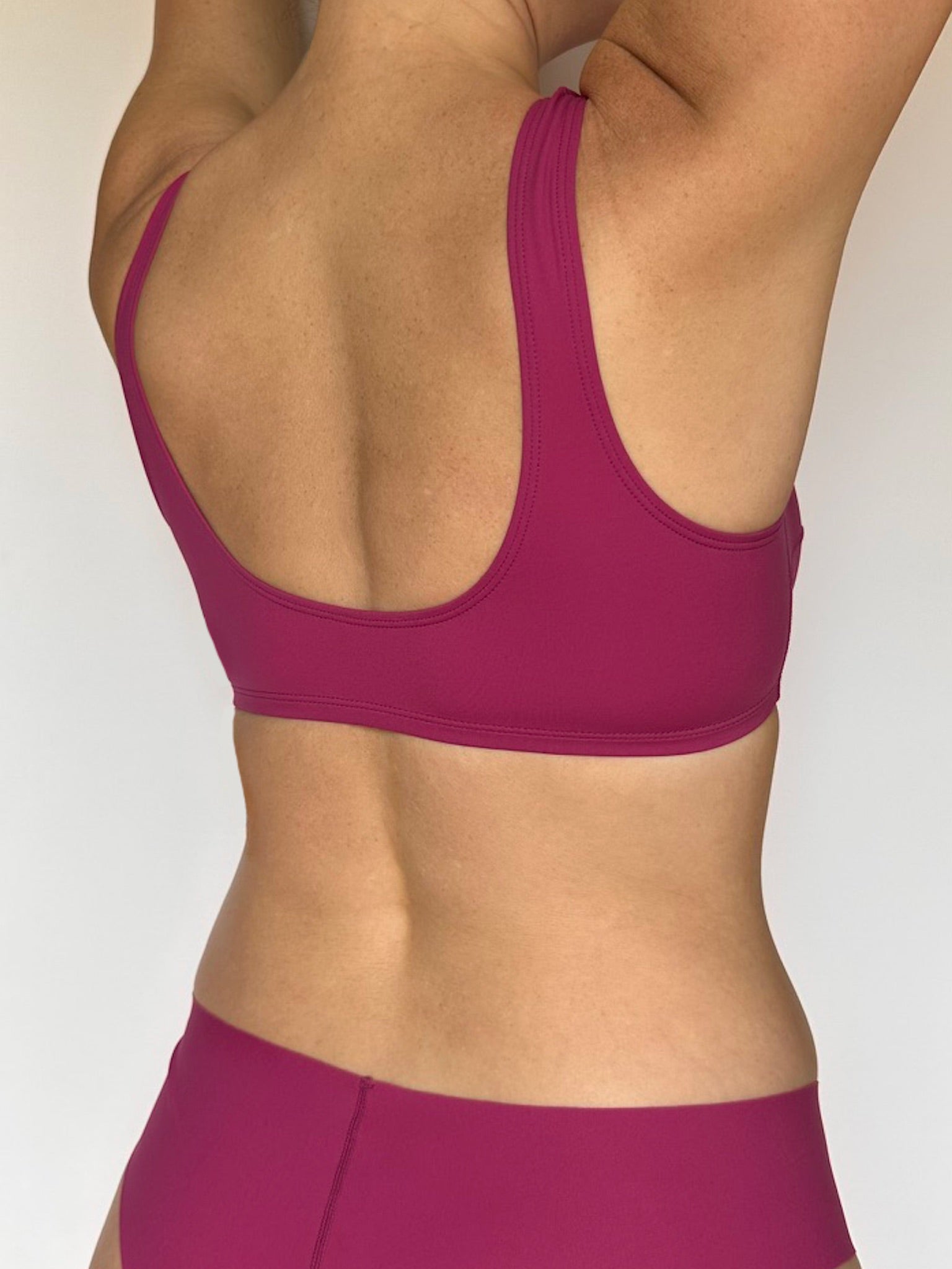 Tank Bra Gym Top   Berry Sangria   Back Right