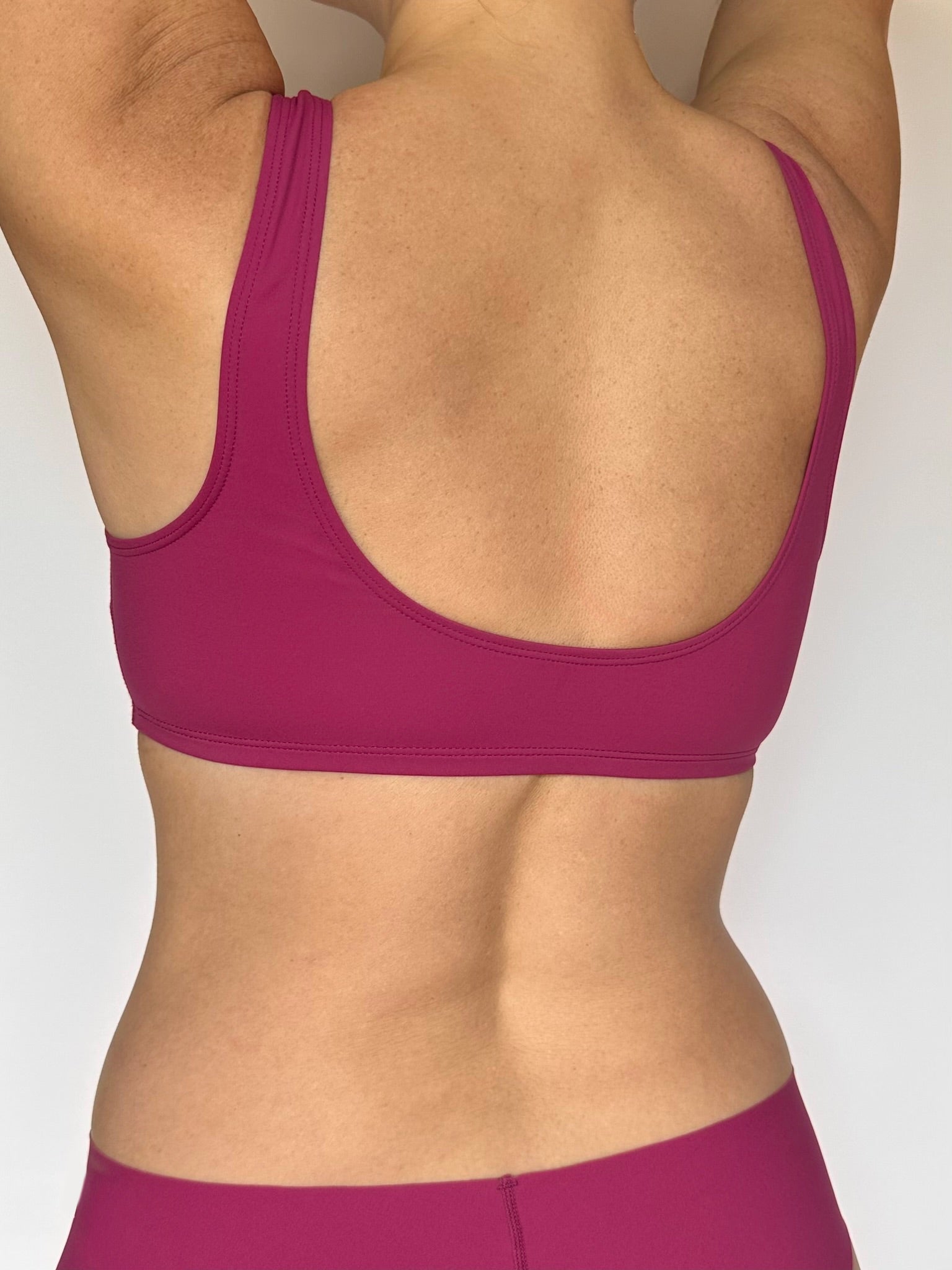 Tank Bra Travel Top   Berry Sangria   Back Left