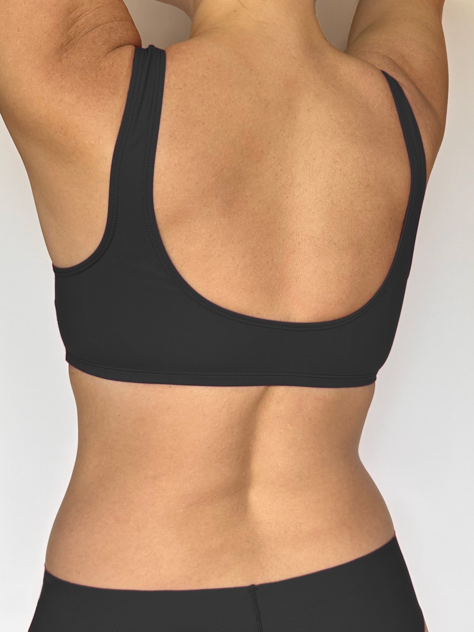 Tank Bra Travel Top   Jet Black   Back Left